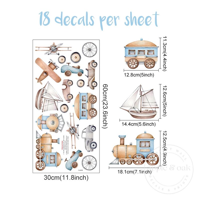 Airplane Nursery Wall Decals Kids Room Decals Boho Nursery Wall Sticker Nursery Boy Decor Aviation Nursery