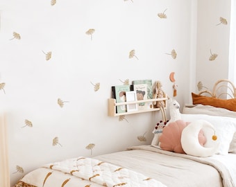 Stickers muraux floraux Boho DAISY FLOWER, sticker mural chambre d'enfant bohème, sticker mural amovible, déco chambre d'enfant bohème, décoration chambre d'enfant fille