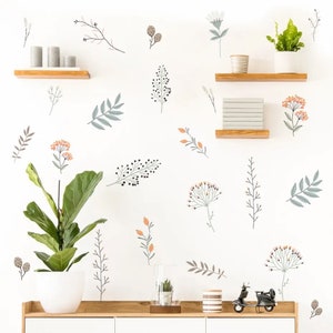 Boho Nursery FLORAL FLOWER Wall Decals, Beautiful Floral Nursery Wall Decal, Boho Nursery Wall Decal Stickers, REMOVEABLE Wall Decal Sticker