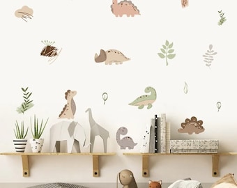 DINOSAUR Nursery Wall Decals | Wall Decals Kids | Nursery Wall Decal | Boho Nursery Wall Decal Stickers | REMOVEABLE Wall Decal Stickers