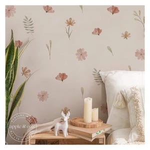 Boho Nursery FLORAL FLOWER Wall Decals | Floral Nursery Wall Decals | Boho Nursery Wall Decal Stickers | REMOVEABLE Wall Decal Stickers