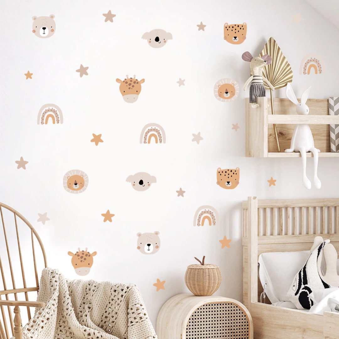 SAFARI JUNGLE Wall Decals | Boho Nursery Wall Decal Stickers | Safari ...