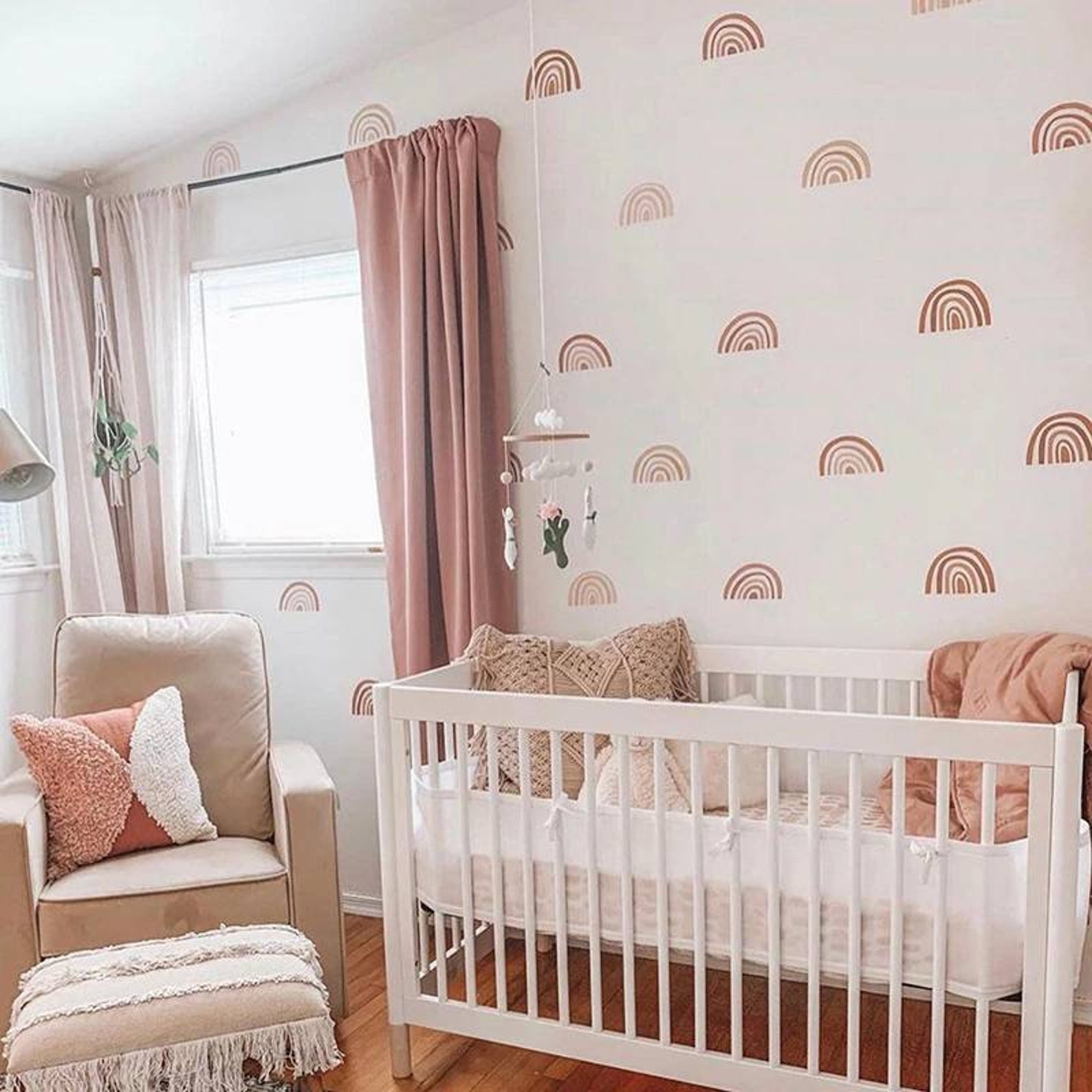 Boho Nursery Rainbow Wall Decals | Boho Nursery Wall Decal Stickers ...
