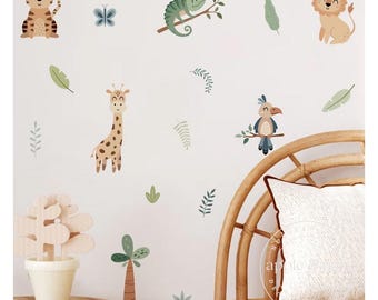 Nursery Wall Decals, Boho Nursery SAFARI JUNGLE Wall Decals, Animal Wall Decals, Nursery Wall Decor, REMOVEABLE Wall Decal Stickers
