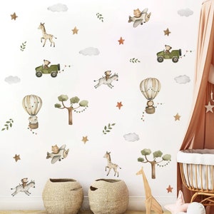 Boho Nursery SAFARI JUNGLE Wall Decals, Safari Jungle Animal Wall Decals, Boho Nursery Wall Decal Stickers, REMOVEABLE Wall Decal Stickers