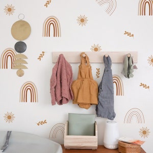 Naklejki ścienne Boho Rainbow Sun | Naklejki ścienne Boho Nursery | ZDEJMOWANE naklejki ścienne | Dekoracja pokoju dziecięcego Boho