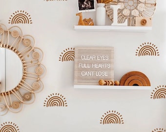 Calcomanías de pared bohemias de medio sol / Calcomanías de pared bohemias para habitación de bebé / Calcomanías de pared extraíbles / Calcomanías neutras para habitación de bebé / Decoración de habitación de bebé
