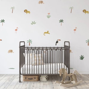 Boho Nursery SAFARI JUNGLE Decals | Cute Safari Jungle Wall Decals | Boho Nursery Wall Decal Stickers | REMOVEABLE Wall Decal Stickers