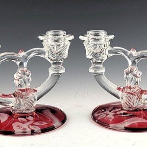 Vintage Heavy Prescut Crystal Double Taper Candle Holder Vintage Heavy Prescut Crystal Double Taper Candle Holder