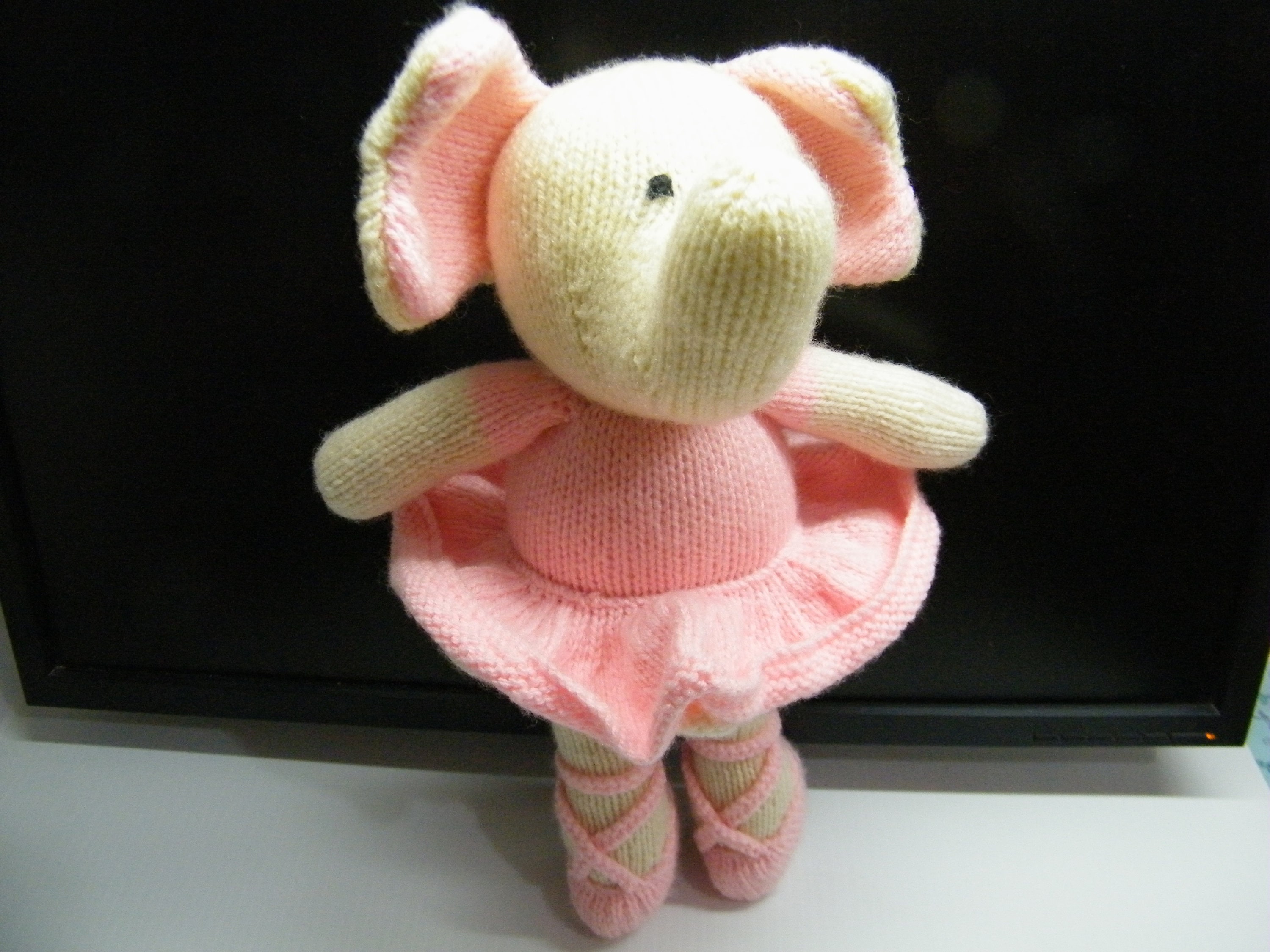 Homemade knitted stuffed ballerina elephant toy Etsy