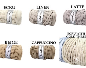 Braided cotton cord for macrame 5mm Lovely Cottons 100m