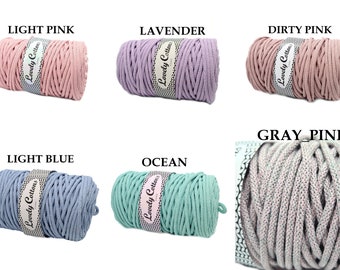 Braided cotton cord for macrame 5mm Lovely Cottons 100m