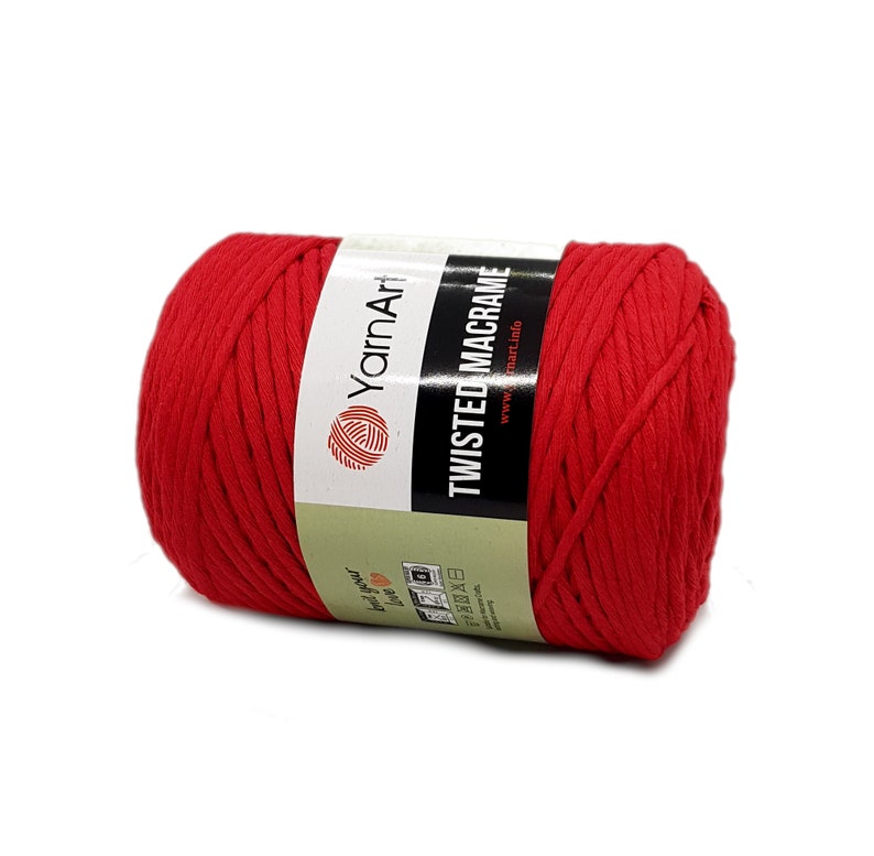 Fil MACRAME TORSADÉ 60% Coton, 40 cordon viscose 4mm/210m/500g Yarnart image 4