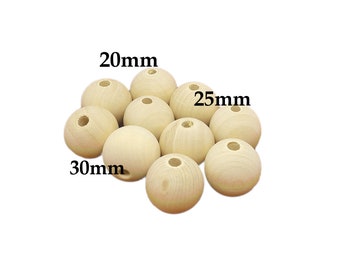 Wooden beads, beads with a hole 10pcs, macrame beads