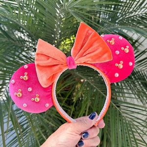 Pink and Orange Minnie Mouse Ears