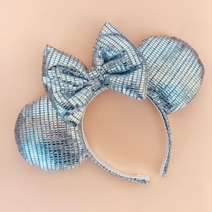 Silver Disco Minnie Mouse Ears