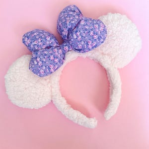 Sherpa Floral Minnie Mouse Ears Headband