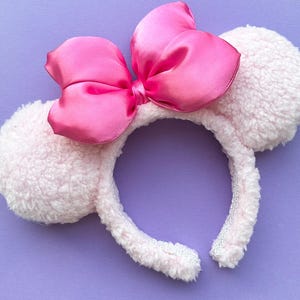 Pink Sherpa Minnie Ears Plush Mickey Ears Pink Sherpa Minnie Ears Pink Teddy Bear Minnie Ears Bow Sherpa Mickey Ears Headband