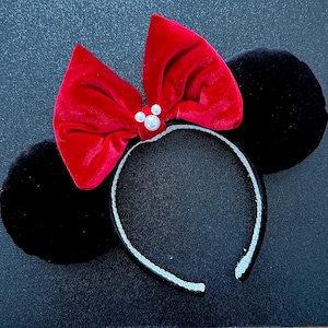 Black and Red Minnie Mouse Disney Ears
