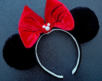 Black and Red Minnie Mouse Ears