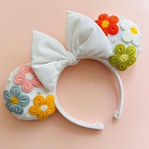 White Flower Minnie Mouse Ears
