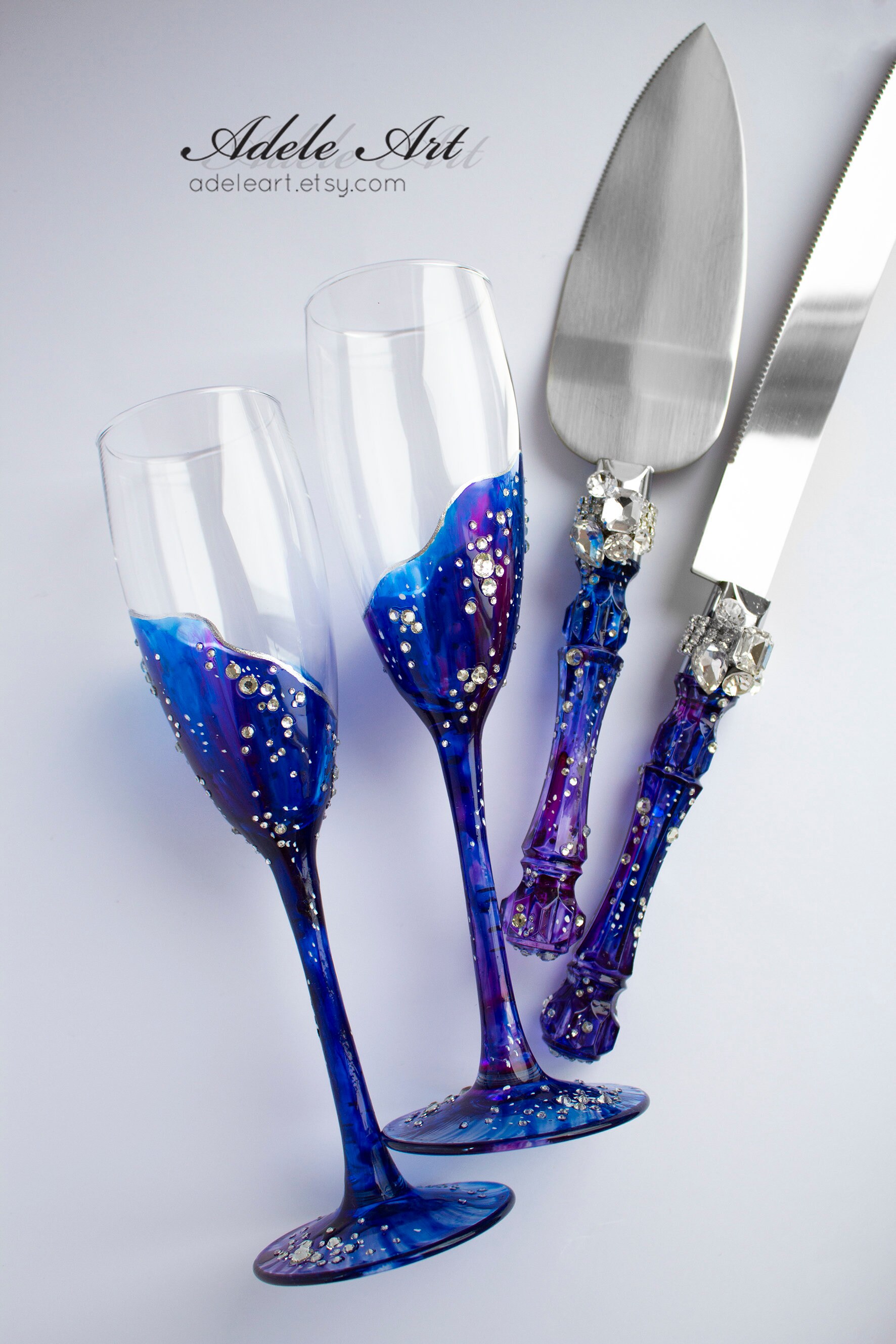 Galaxy Wedding Flutes set You are my universe champagne Etsy