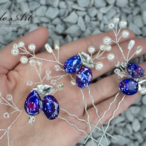 Galaxy Wedding hair pin, You are my universe, galaxy bridge, Luxury traditional, galaxy hair flower, Bridal Hair Pins, galaxy jewelr