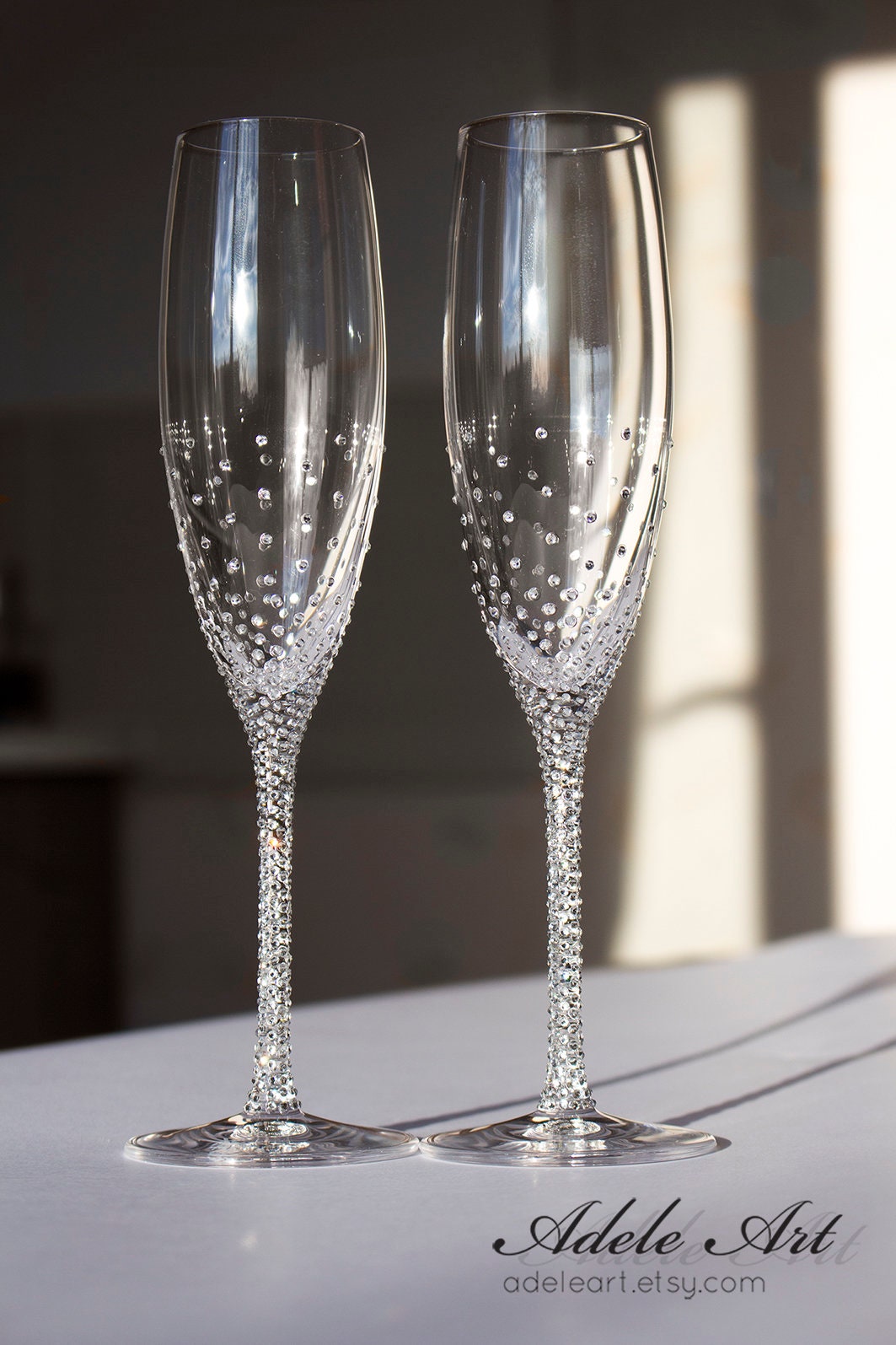 Champagne Wedding Flutes Set of 2 Wedding Glasses Bride and Etsy UK