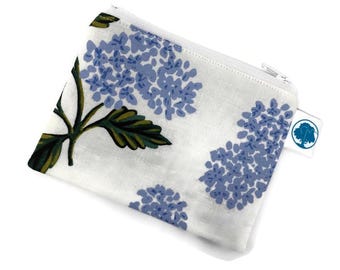 Hydrangia Floral Coin Purse: Rifle Paper Co. Zipper Pouch