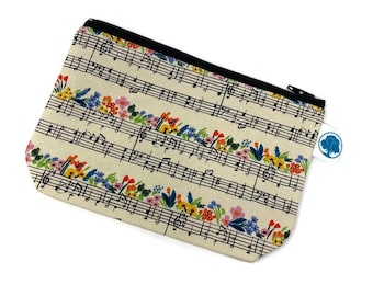 Floral Sheet Music Cosmetic Bag - Rifle Paper Co. Accessory Pouch