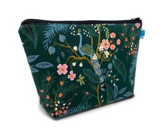 Floral Peacock Hunter Cosmetic Bag: Rifle Paper Co. Accessory Pouch