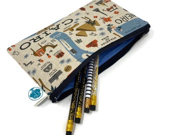 City Map - Pencil Pouch - Makeup Bag - Zipper Pouch - Cosmetic Bag  - Pencil Bag - Pencil Case - Gadget Bag