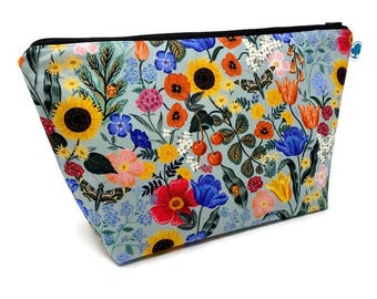 Rifle Paper Co. Floral Extra Large Cosmetic Bag: Handmade Travel Toiletry Bag