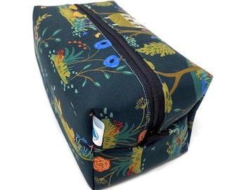 Cottage Garden Boxy Toiletry Bag: Handmade Travel Dopp Kit