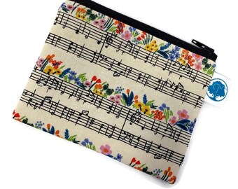 Floral Sheet Music Coin Purse: Rifle Paper Co. Zipper Pouch