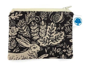 Woodland Cottage Rabbit Coin Purse: Rifle Paper Co. Zipper Pouch
