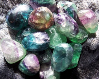 Tumbled Fluorite, Premium Quality, Crystal Grid, Chakra, Sacred Space, Altar, Reiki, Meditation, Pagan!