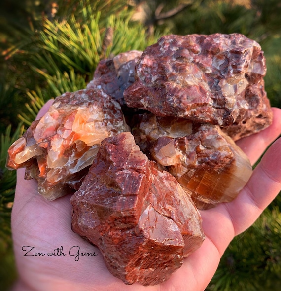 Large Size Red Calcite Chunks - 4 sizes available Large Size Red Calcite Chunks - 4 sizes available