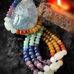 Chakra Bracelet, with Quartz for Amplification, Metaphysical, Crystal Energy, Meditation, Gift, Zen, Crystal Jewelry, Chakra Jewelry!