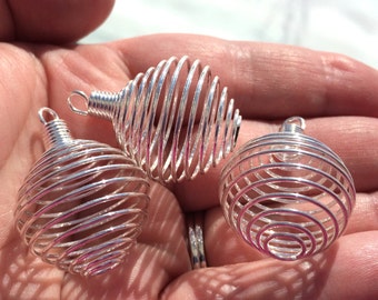 Gemstone Cage Pendant, Cage Necklace, Gemstone Cage Necklace, Crystal Cage, Flexible, Pendant!