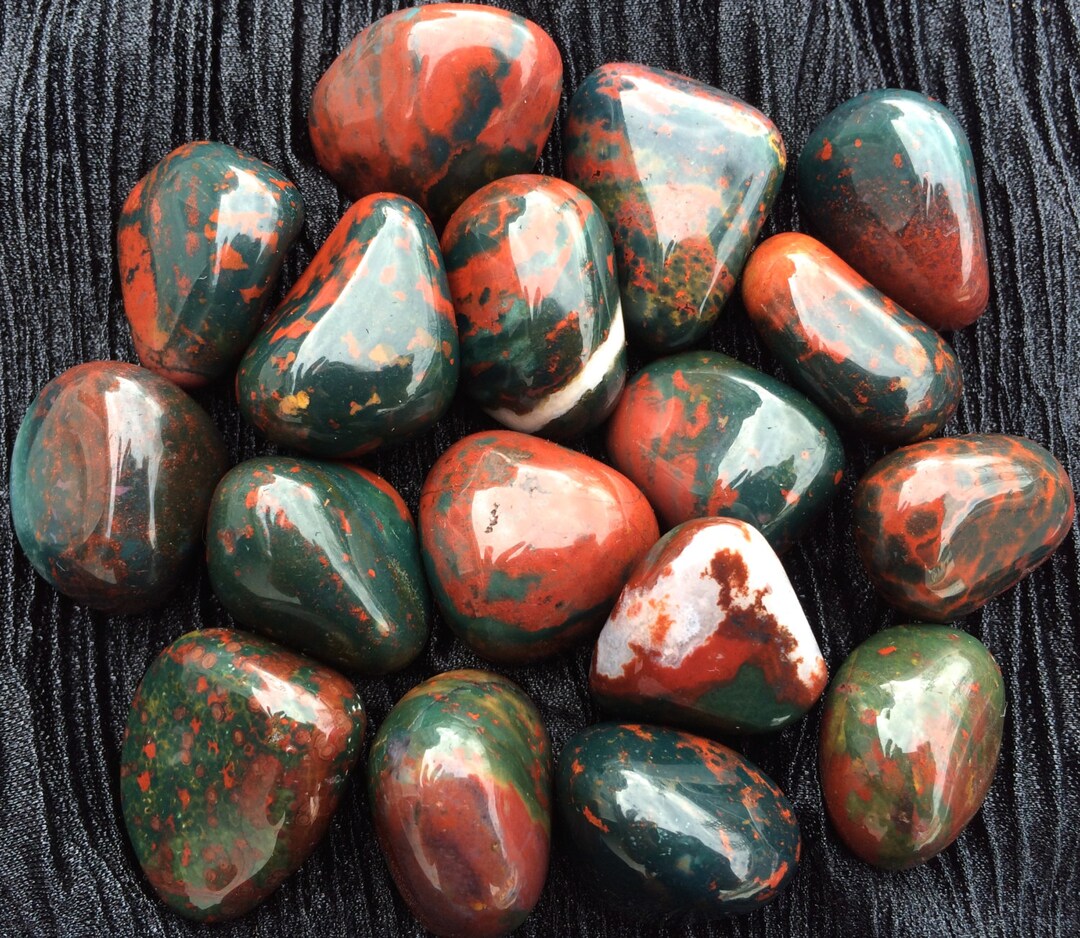 Tumbled Bloodstone, AAA Quality, Full Moon Charged, Chakra, Reiki ...
