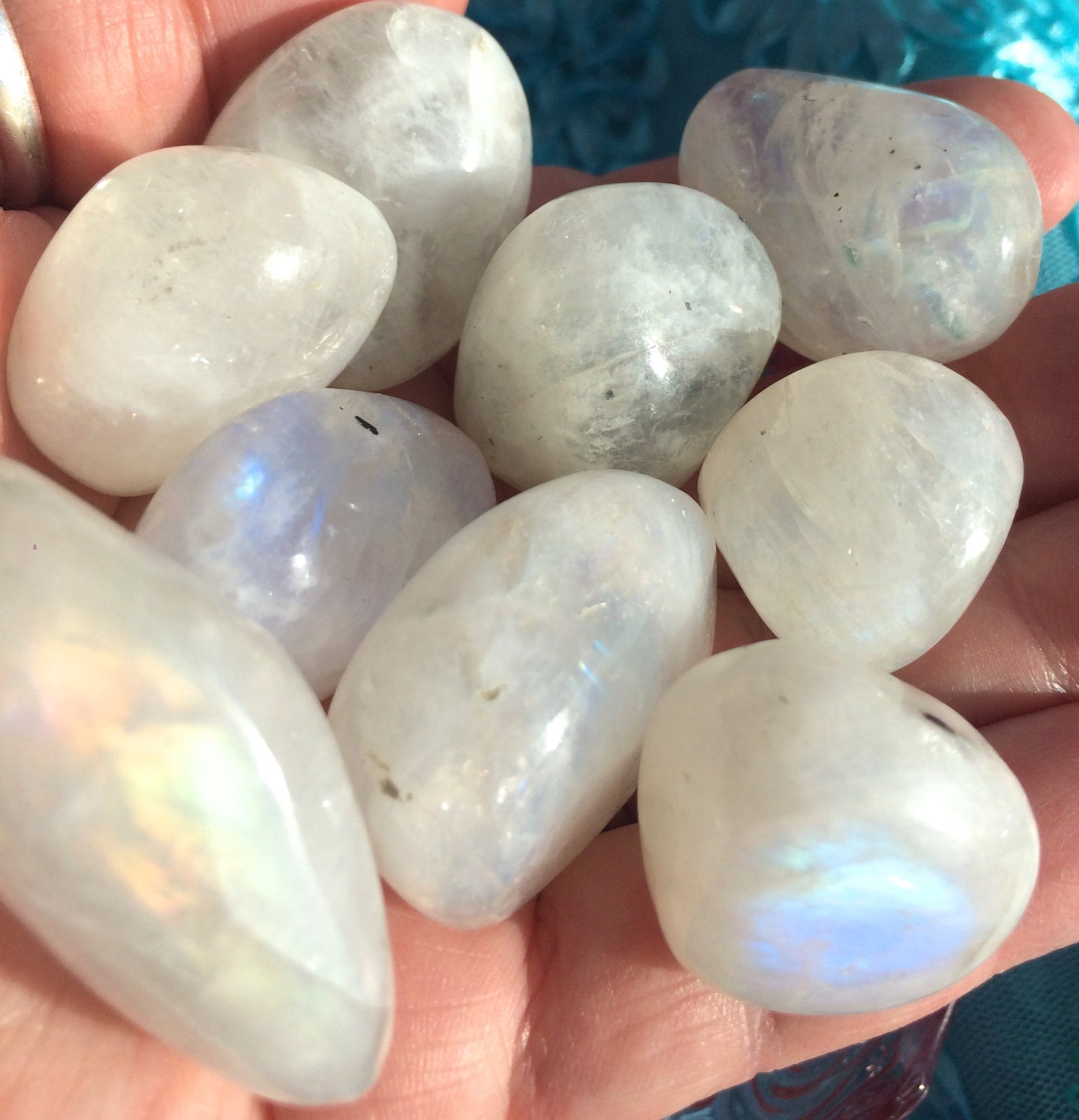 Rainbow Moonstone Gem Quality Tumbled Rainbow Moonstone Etsy