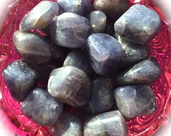 Tumbled Iolite, Third Eye Stone, 2 SIZES, Crystal Grid, Spells, Magic, Tarot, Chakra, Meditation, Metaphysical, Pagan Altar, Zen!