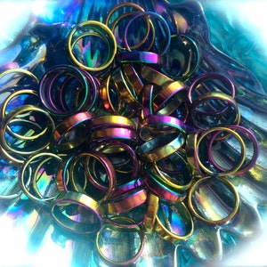 Rainbow Hematite Ring, Sphere Holder, Use as a Ring or hold your favorite sphere.