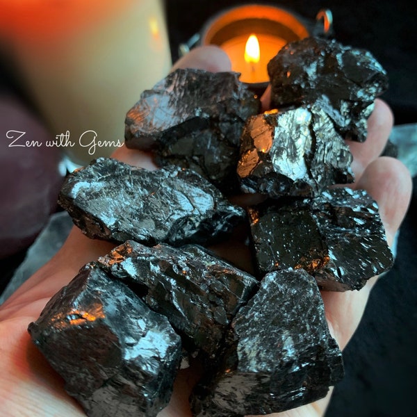 Shungite Large Elite Noble, From Karelia Russia, EMF Protection, Shungite Raw, Use in Chakra Reiki, Crystal Grid, Divination, Meditation!