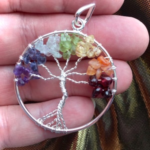 Chakra Tree of Life Pendant, Chakra, Chakra Necklace, Sacred Adornment, Full Moon Charged, Metaphysical, Holistic, Holiday Gift!
