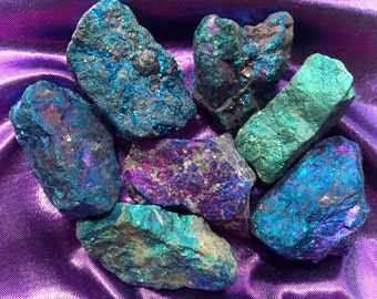Peacock Ore Chunk, Also known as the Witches Stone, Full Moon Charged, Samhain, Halloween, Pagan Altar, Wicca, Chakra, Reiki, Ritual Work!