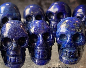 Lapis Lazuli Skull, Samhain, Halloween, Magic, Spells, Use on Crystal grid, Altar, Skull, Dia de los Muertos, Day of the Dead!