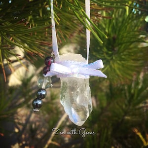 Quartz Ornament, Holiday Decoration, Crystal Ornament, Christmas Tree, Yule, Sacred Space, Garnet, Fluorite, Hematite, Christmas Decoration!