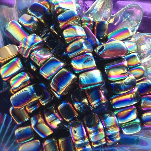 Magnetic Rainbow Hematite, So fun to play with, Pagan, Magic, Spell, Meditation, Crystal Grid, Holistic!